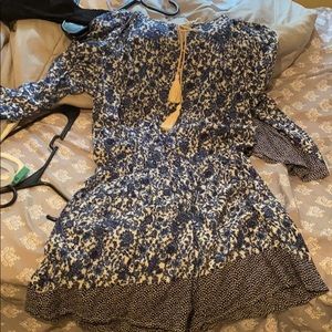 Long sleeve floral romper